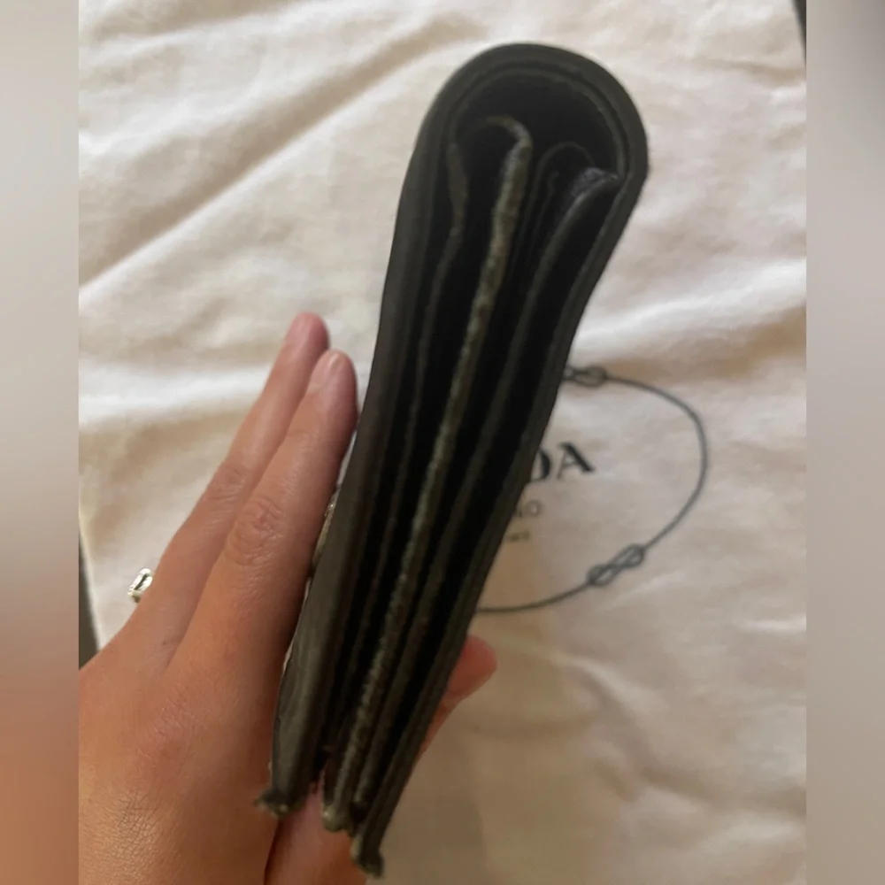 Sold!   ❌ Prada nylon wallet black bifold authentic leather - Picture 15 of 16